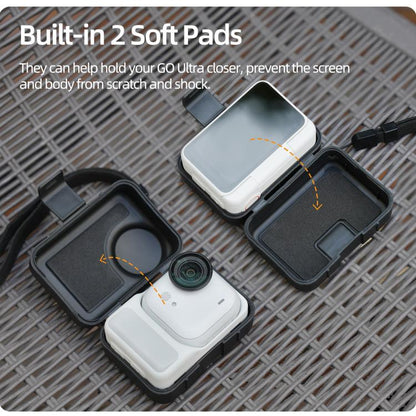 For Insta360 GO Ultra Sunnylife Portable Protective Case Shock-proof Dust-proof Storage Box with Lanyard, For Insta360 GO Ultra