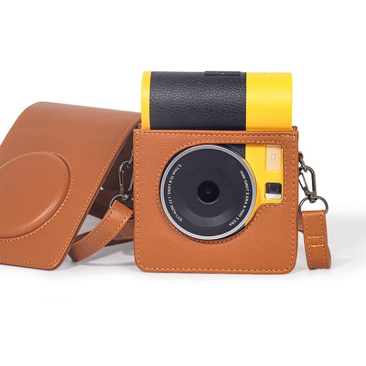 Vertical Full Body Camera Vegan Leather Case Bag with Strap For Kodak MINI SHOT 3 ERA MS300, For Kodak MINI SHOT 3 ERA MS300