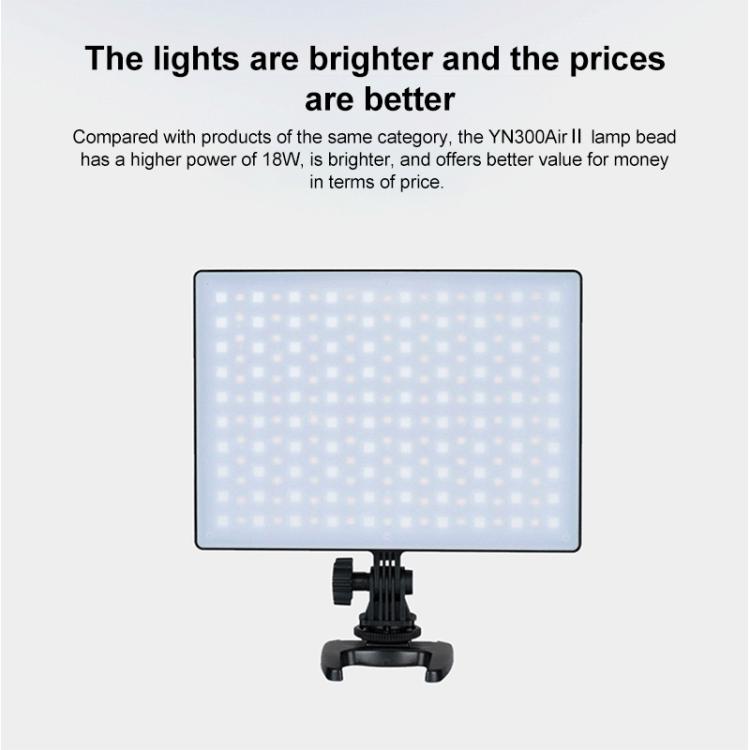 YONGNUO YN300Air II LED Vlog Light Panel RGB Full Range Photography Bi-Color 3200K-5600K, YN300Air II