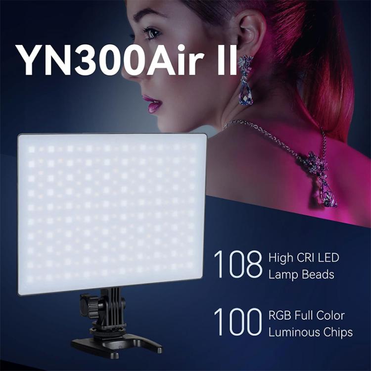 YONGNUO YN300Air II LED Vlog Light Panel RGB Full Range Photography Bi-Color 3200K-5600K, YN300Air II