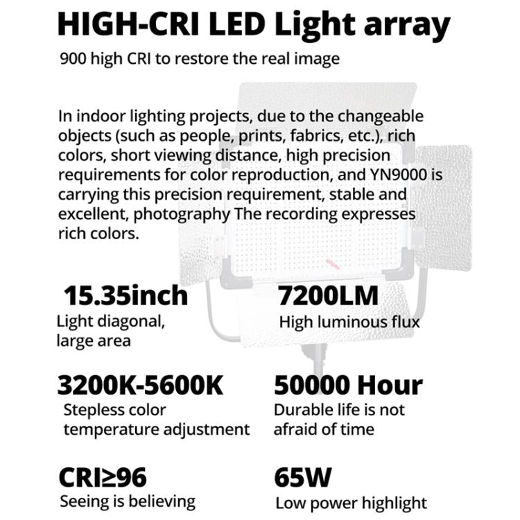 YONGNUO YN9000 900pcs LED Illumination Dimming Studio 5600K Video Light, YN9000 5600K