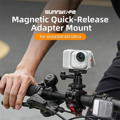 For Insta360 GO Ultra Sunnylife Magnetic Quick Release Adapter Mount Foldable Base Dual-Claws 1/4 Adapter, AD049 For Insta360 GO Ultra