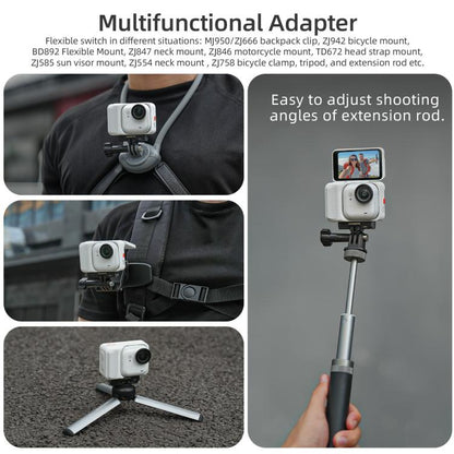 For Insta360 GO Ultra Sunnylife Magnetic Quick Release Adapter Mount Foldable Base Dual-Claws 1/4 Adapter, AD049 For Insta360 GO Ultra