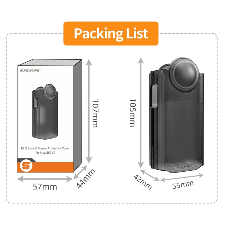 For Insta360 X4 Sunnylife Integrated Lens Screen Protective Cover, Lens Screen Protective Cover