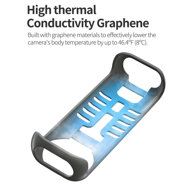 For Insta360 X4 Sunnylife Graphene Case High Thermal Conductivity Protective Case with Hand Strap, Graphene Case
