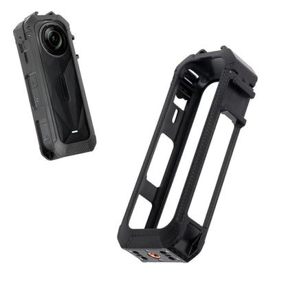 For Insta360 X5 Cold Shoe Carbon Fiber Texture ABS Plastic Protective Frame