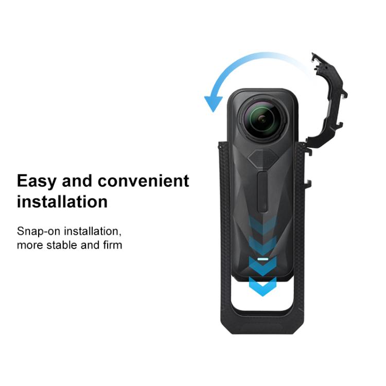 For Insta360 X5 Cold Shoe Carbon Fiber Texture ABS Plastic Protective Frame