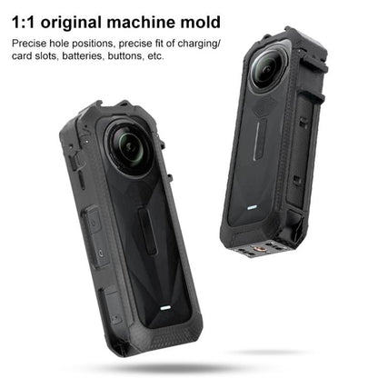 For Insta360 X5 Cold Shoe Carbon Fiber Texture ABS Plastic Protective Frame
