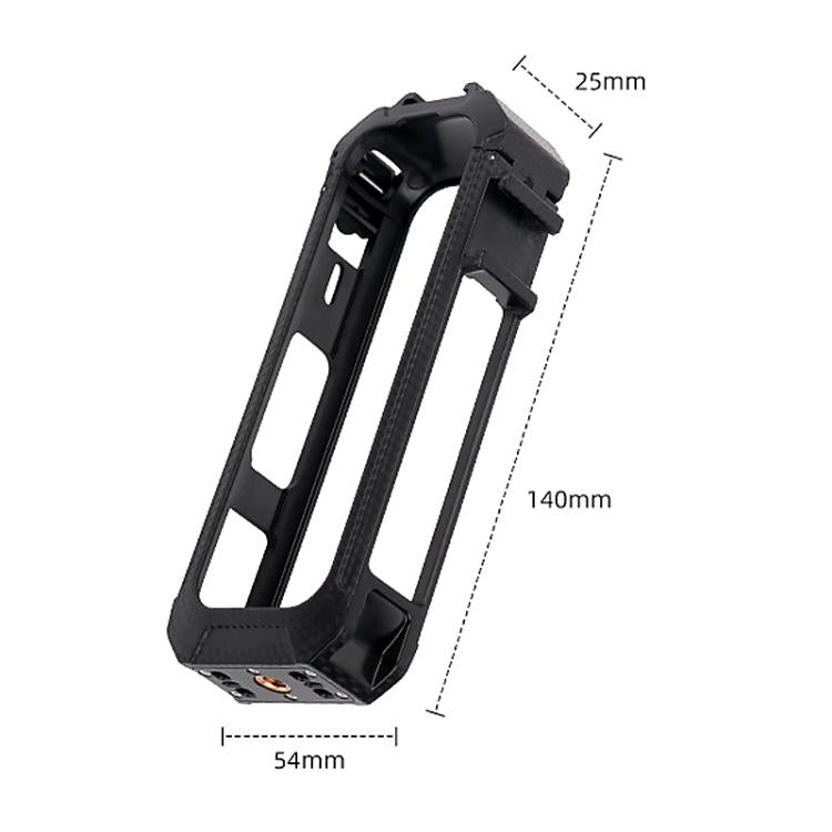 For Insta360 X5 Cold Shoe Carbon Fiber Texture ABS Plastic Protective Frame