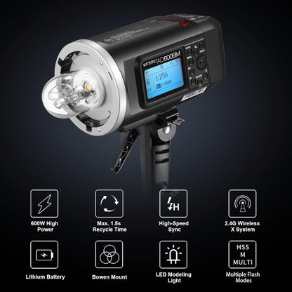 Godox WITSTRO AD600BM Bowens Mount 600Ws GN87 High Speed Mount Studio Speedlight