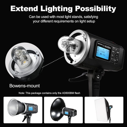 Godox WITSTRO AD600BM Bowens Mount 600Ws GN87 High Speed Mount Studio Speedlight
