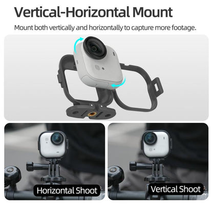 For Insta360 GO Ultra Sunnylife Foldable Vertical-Horizontal Adapter Mount Protective Frame Mounting Brackets Housing Cover, For Insta360 GO Ultra