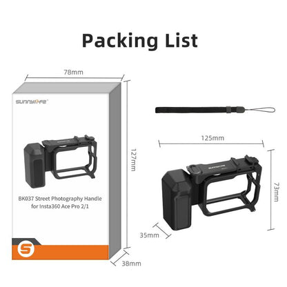 Sunnylife Street Photography Handle Ergonomic Hand Grip Quick Release Shutter Handle for Insta360 Ace Pro 2 / 1, For Insta360 Ace Pro 2 / 1