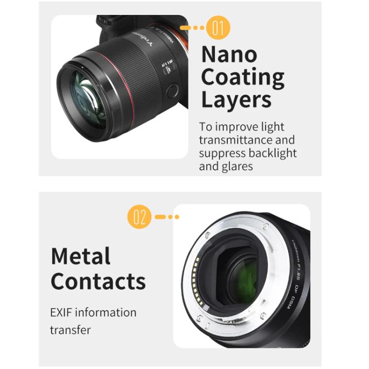 YONGNUO YN85MM F1.8S DSM Prime Lens for Sony ILCE-7M4 / ILCE-7SM3 E-mount Full-frame, YN85mm F1.8S