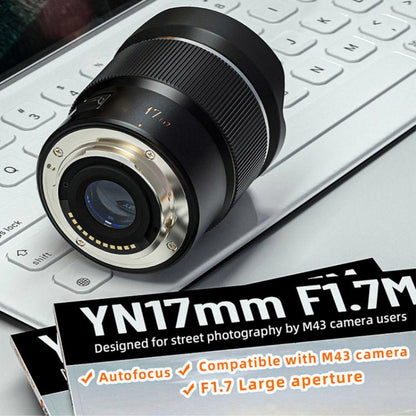 YONGNUO YN17mm F1.7M M4/3 Mount Lens for Mirrorless Cameras, YN17mm F1.7M