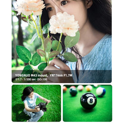 YONGNUO YN17mm F1.7M M4/3 Mount Lens for Mirrorless Cameras, YN17mm F1.7M
