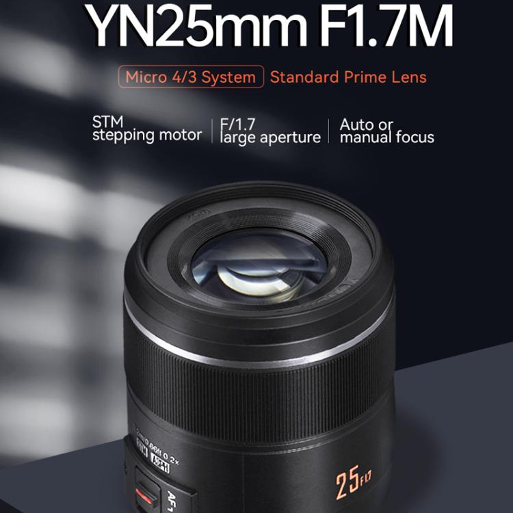 YONGNUO YN25mm F1.7M STM M4/3 Mount Lens for Panasonic / Olympus, YN25mm F1.7M