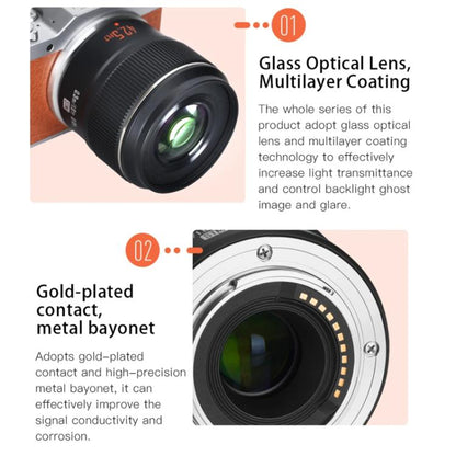 YONGNUO YN42.5mm F1.7M II M4/3 Mount Standard Fixed Focal Lens, YN42.5mm F1.7M II