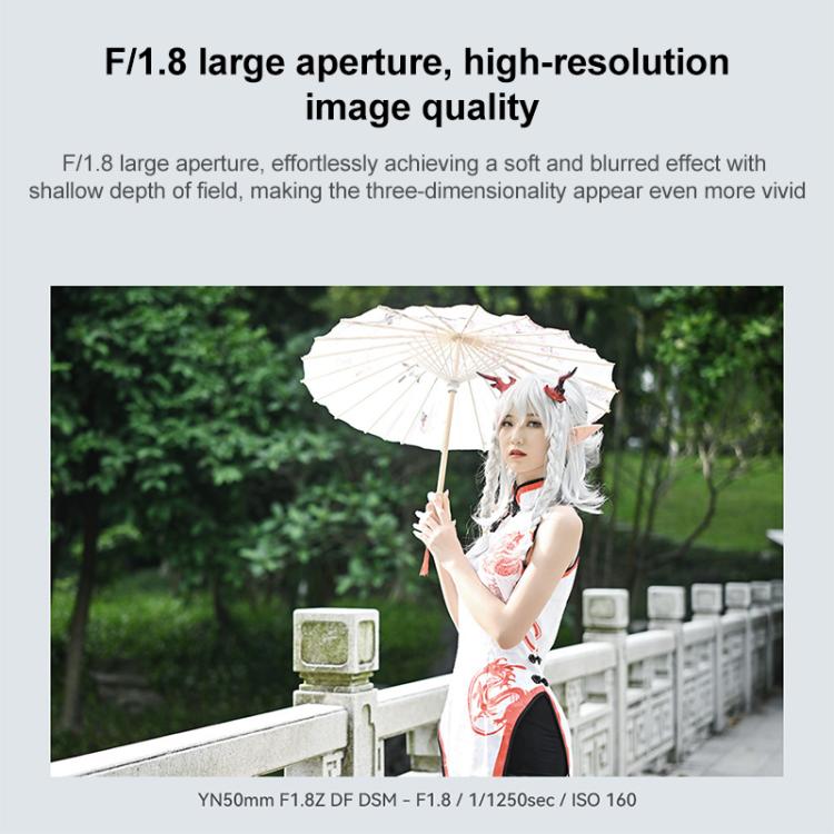 YONGNUO YN50mm F1.8Z DF DSM Full Frame Auto Focus Standard Prime Lens for Nikon Z-mount Mirrorless Cameras, YN50mm F1.8Z Full Frame