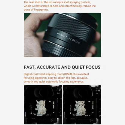 YONGNUO YN50mm F1.8X DA DSM APS-C Frame Standard Prime Lens for FUJIFILM X-mount Mirrorless Cameras, YN50mm F1.8X DA DSM