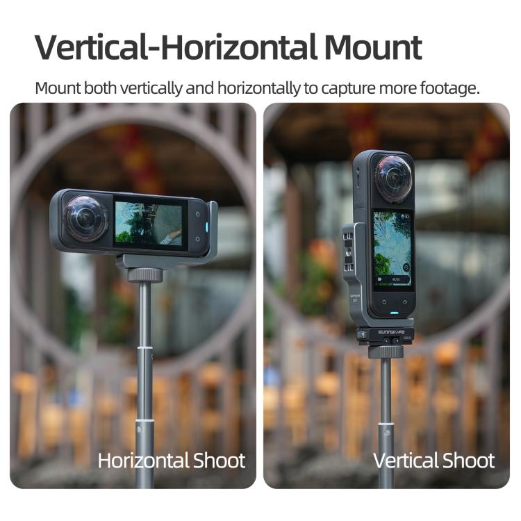 For Insta360 X5 / X4 Sunnylife L-Type Vertical-Horizontal Magnetic Mount with DZ015 Magnetic Adapter Quick Release Mount Adapter Stand