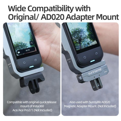 For Insta360 X5 / X4 Sunnylife L-Type Vertical-Horizontal Magnetic Mount with DZ015 Magnetic Adapter Quick Release Mount Adapter Stand