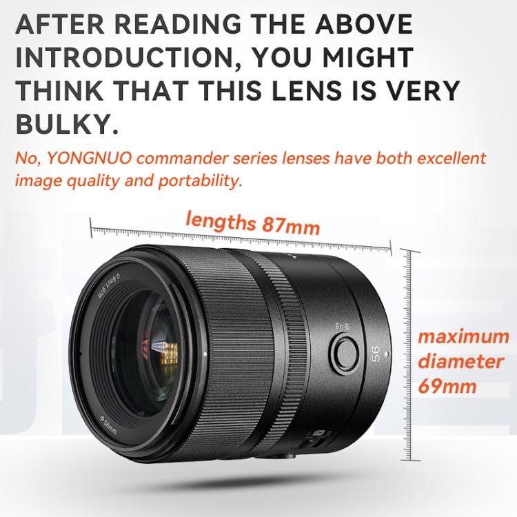 YONGNUO YN56mm F1.4Z DA DSM WL Pro APS-C Frame Lens with Remote Control for Nikon Z-mount, YN56mm F1.4Z DA DSM WL Pro