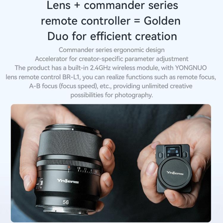 YONGNUO YN56mm F1.4S DA DSM WL Pro APS-C Frame Lens with Remote Control for Sony E-mount, YN56mm F1.4S DA DSM WL Pro