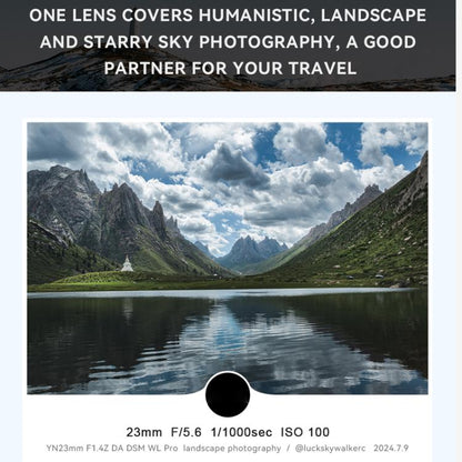 YONGNUO YN23mm F1.4Z DA DSM WL Pro APS-C Frame Lens with Remote Control for Nikon Z-mount, YN23mm F1.4Z DA DSM WL Pro