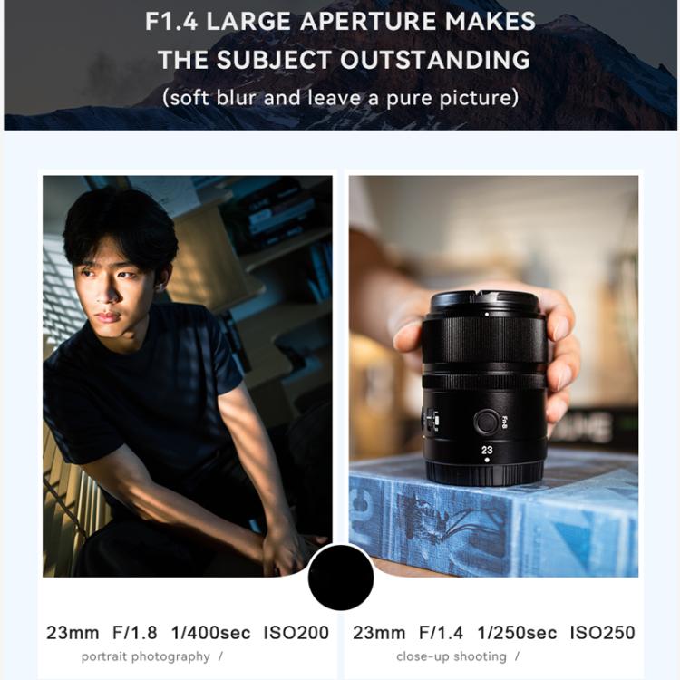 YONGNUO YN23mm F1.4Z DA DSM WL Pro APS-C Frame Lens with Remote Control for Nikon Z-mount, YN23mm F1.4Z DA DSM WL Pro