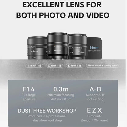 YONGNUO YN23mm F1.4S DA DSM WL Pro APS-C Frame Lens with Remote Control for Sony E-mount, YN23mm F1.4S DA DSM WL Pro