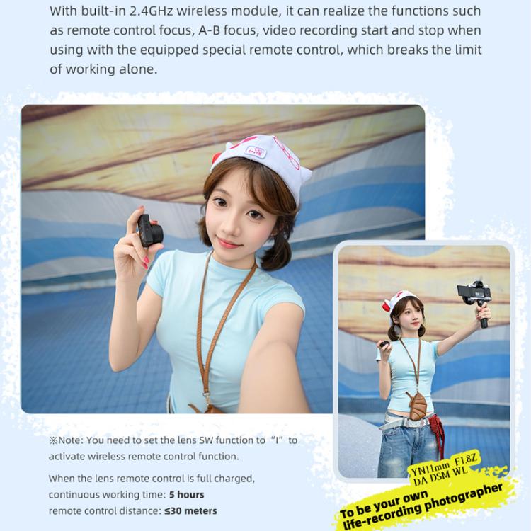 YONGNUO YN11mm F1.8Z DA DSM WL APS-C Frame Ultra Wide Angle Lens with Remote Control for Nikon Z-mount, YN11mm F1.8Z DA DSM WL