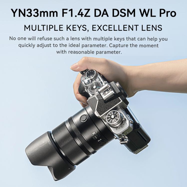 YONGNUO YN33mm F1.4Z DA DSM WL Pro APS-C Frame Lens with Remote Control for Nikon Z-mount, YN33mm F1.4Z DA DSM WL Pro