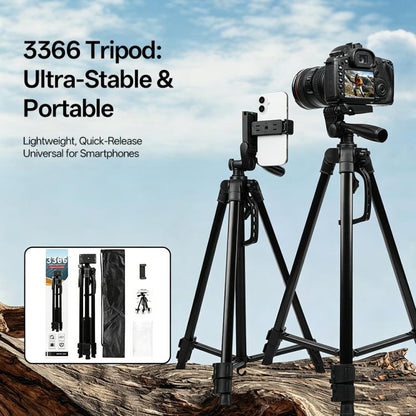 3366 1.4m Portable Phone Live Selfie Tripod DV SLR Camera Stand