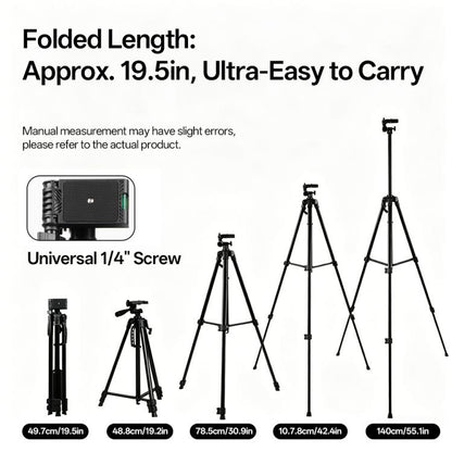 3366 1.4m Portable Phone Live Selfie Tripod DV SLR Camera Stand