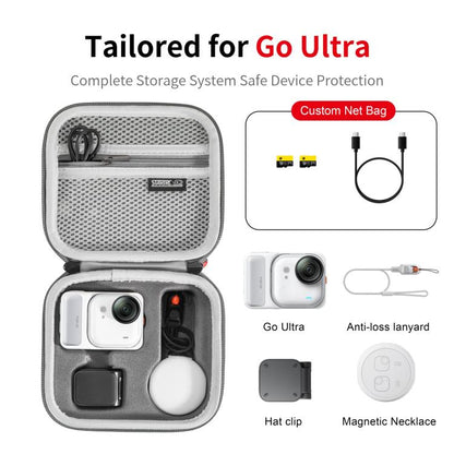 For Insta360 GO Ultra STARTRC Standard Portable Protective Box Diamond Texture PU Storage Bag, For Insta360 GO Ultra