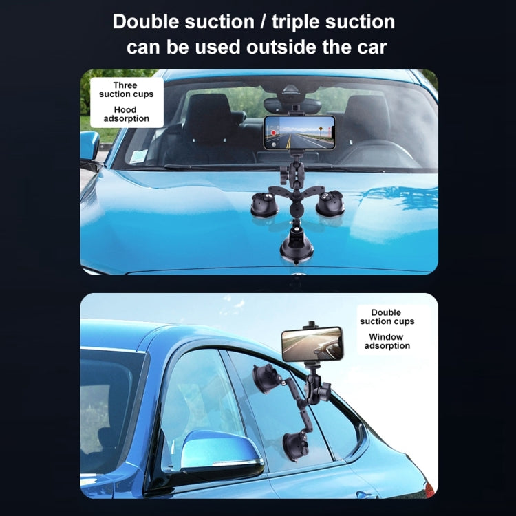 Dual-leg Suction Cup Articulating Friction Magic Arm Phone Clamp Mount, Dual-leg Suction Cup Magic Arm