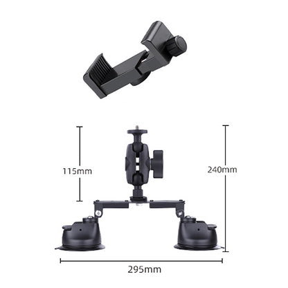 Dual-leg Suction Cup Connecting Rod Arm Phone Clamp Mount, Dual-leg Suction Cup Connecting Rod
