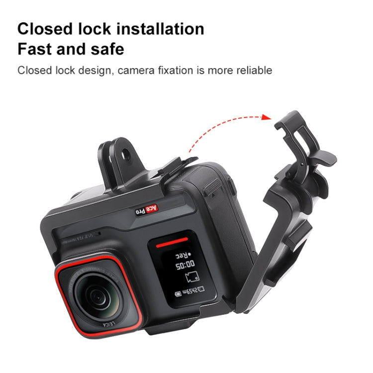 For Insta360 Ace / Ace Pro PC Cage Expansion Adapter Frame with Dual Cold Shoe Bases, For Insta360 Ace / Ace Pro / Ace Pro 2