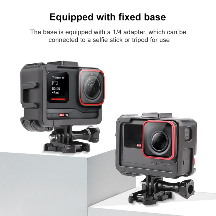 For Insta360 Ace / Ace Pro PC Cage Expansion Adapter Frame with Dual Cold Shoe Bases, For Insta360 Ace / Ace Pro / Ace Pro 2