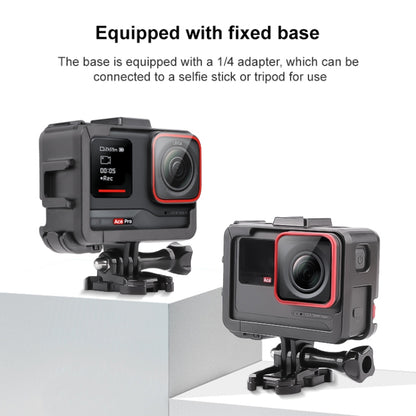 For Insta360 Ace / Ace Pro PC Cage Expansion Adapter Frame with Dual Cold Shoe Bases, For Insta360 Ace / Ace Pro / Ace Pro 2
