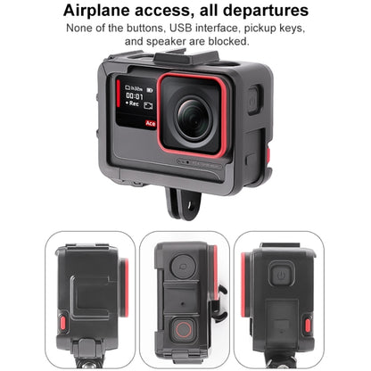For Insta360 Ace / Ace Pro PC Cage Expansion Adapter Frame with Dual Cold Shoe Bases, For Insta360 Ace / Ace Pro / Ace Pro 2