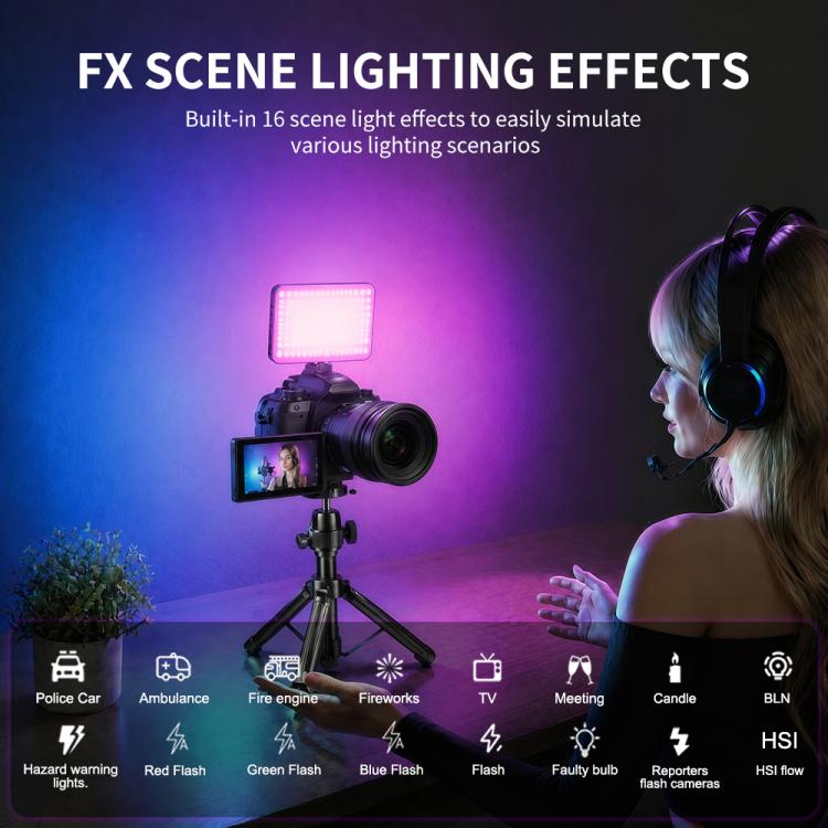 Desiontal iReal-X3 Slim RGB Fill Light 2500K-9000K Pocket LED Video Light, iReal-X3