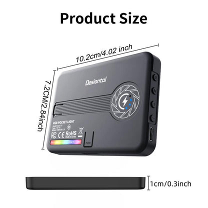 Desiontal iReal-X3 Slim RGB Fill Light 2500K-9000K Pocket LED Video Light, iReal-X3
