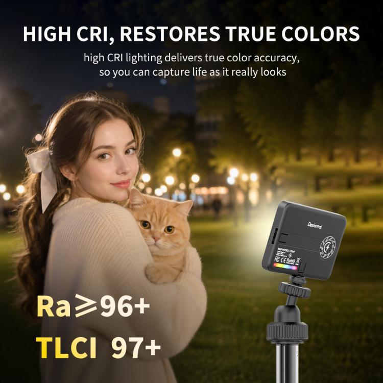 Desiontal iReal-X3 Slim RGB Fill Light 2500K-9000K Pocket LED Video Light, iReal-X3