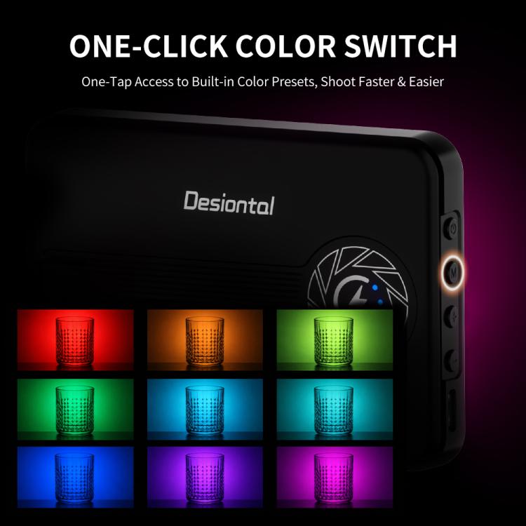 Desiontal iReal-X3 Slim RGB Fill Light 2500K-9000K Pocket LED Video Light, iReal-X3