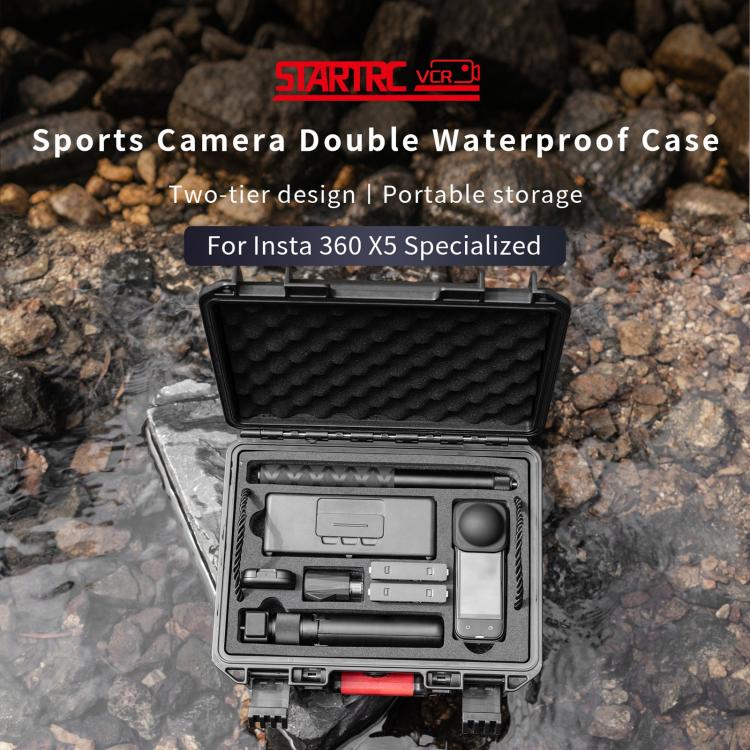 For Insta360 X5 STARTRC Waterproof Dual-layer Suitcase Storage Box
