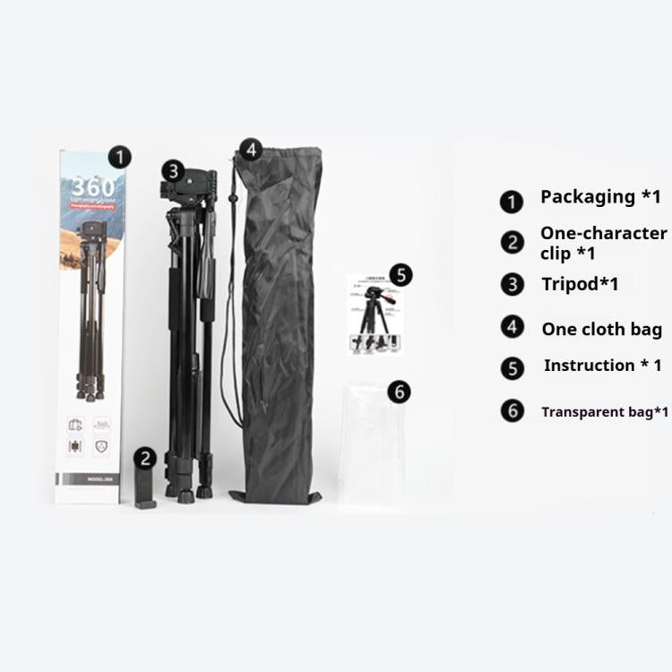 360 Universal Selfie Live Tripod Mount with Head & Phone Clamp, Selfie Live Tripod