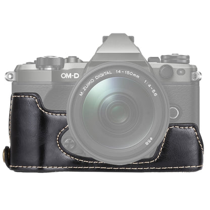 1/4 inch Thread PU Leather Camera Half Case Base for Olympus EM5 / EM5 Mark II, For Olympus EM5