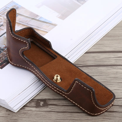 1/4 inch Thread PU Leather Camera Half Case Base for Olympus EM5 / EM5 Mark II, For Olympus EM5